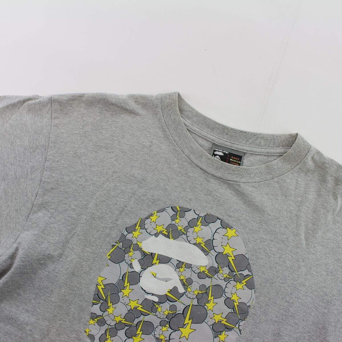 Bape x Kaws Yellow Bapesta Big Ape Logo Tee Grey - SaruGeneral