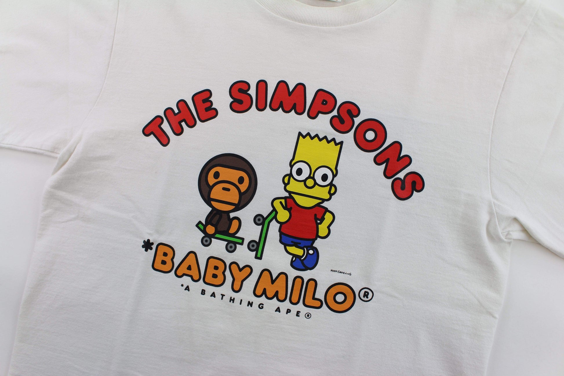 Bape x Simpsons Bart Milo Tee White - SaruGeneral