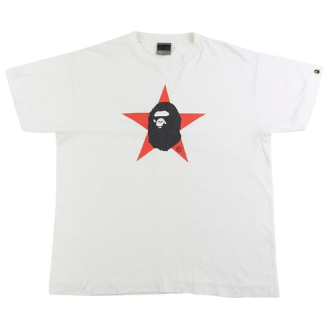 Bape Big Ape Red Star Tee White