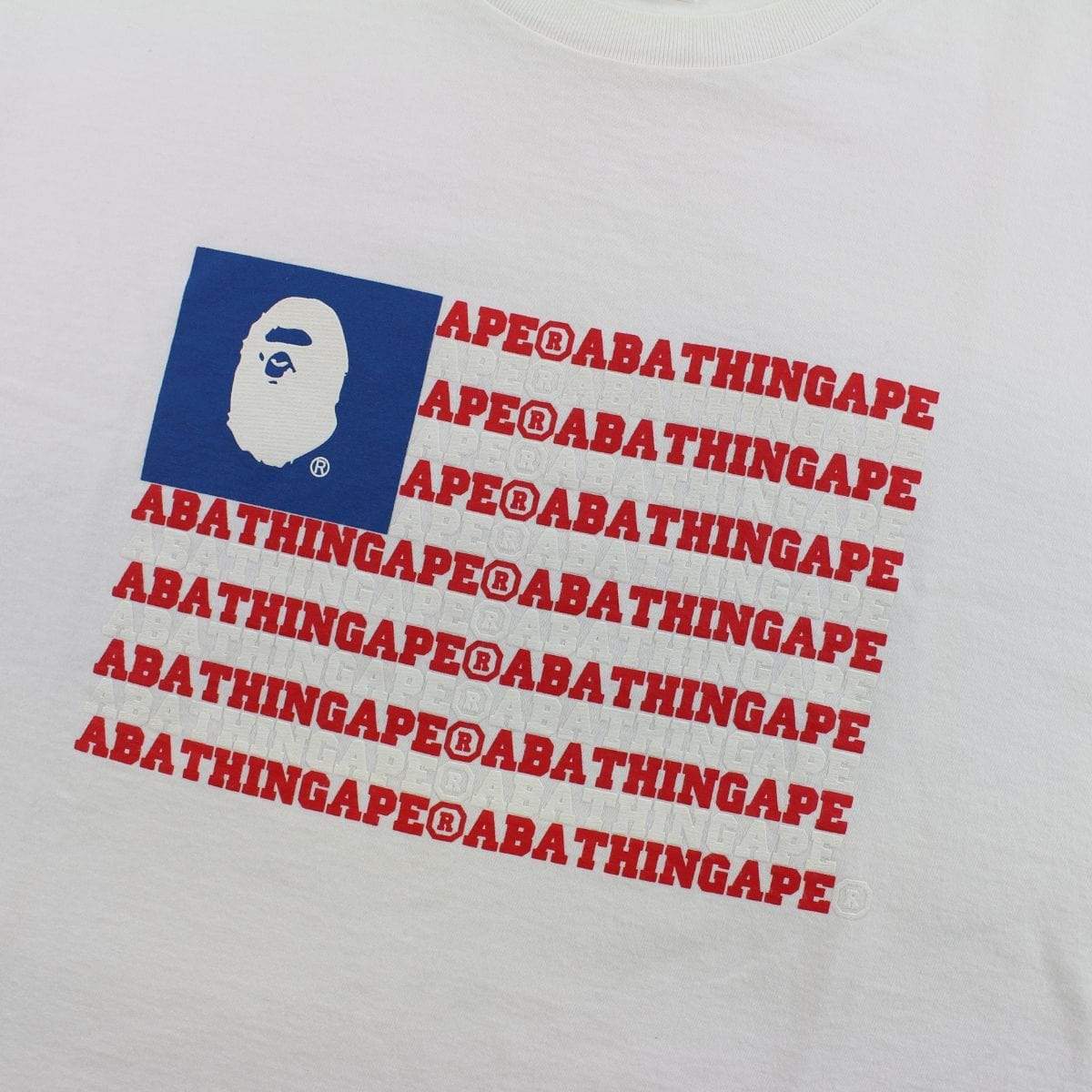 Bape A Bathing Ape USA Flag Tee White - SaruGeneral