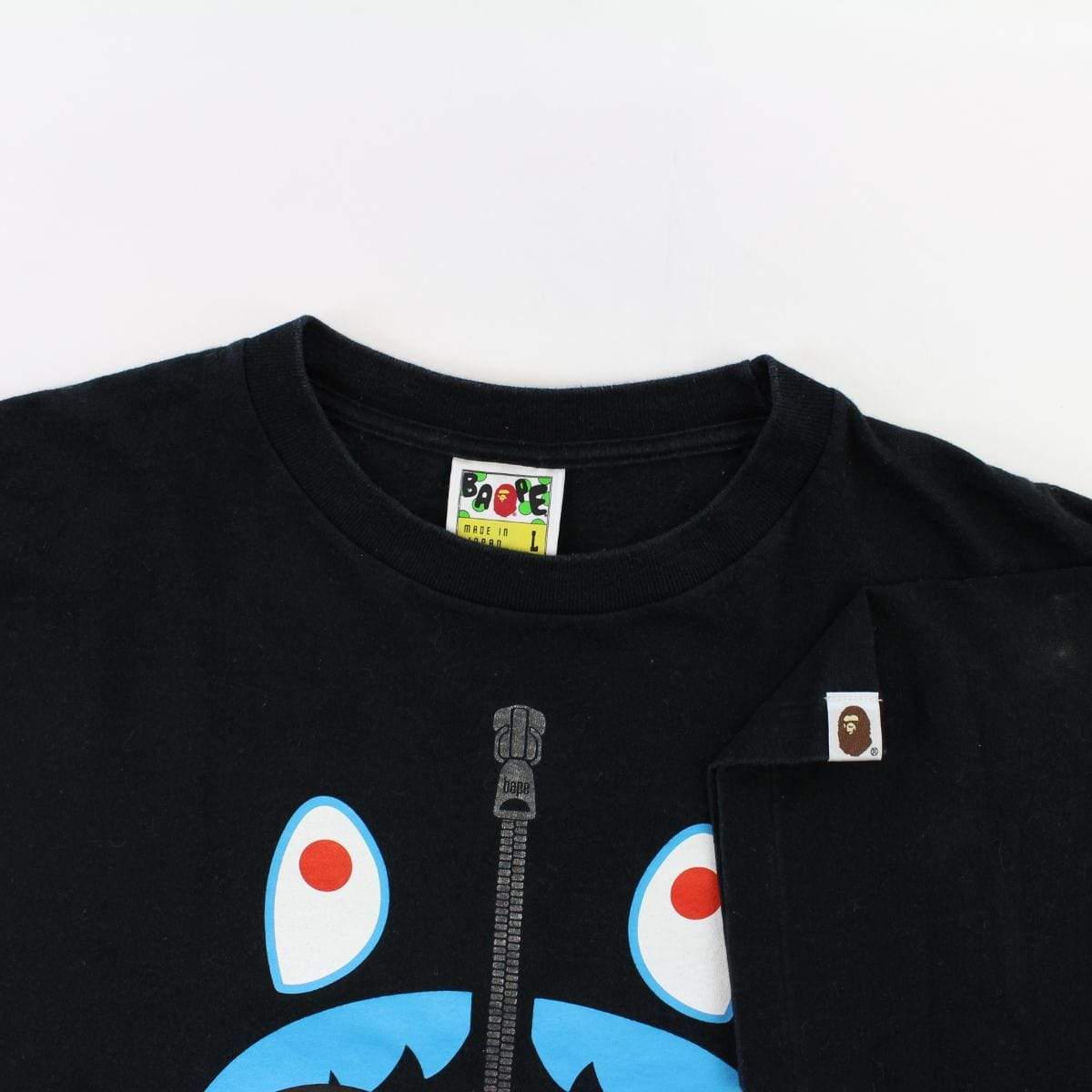 Bape Milo Blue Shark Face Tee Black - SaruGeneral