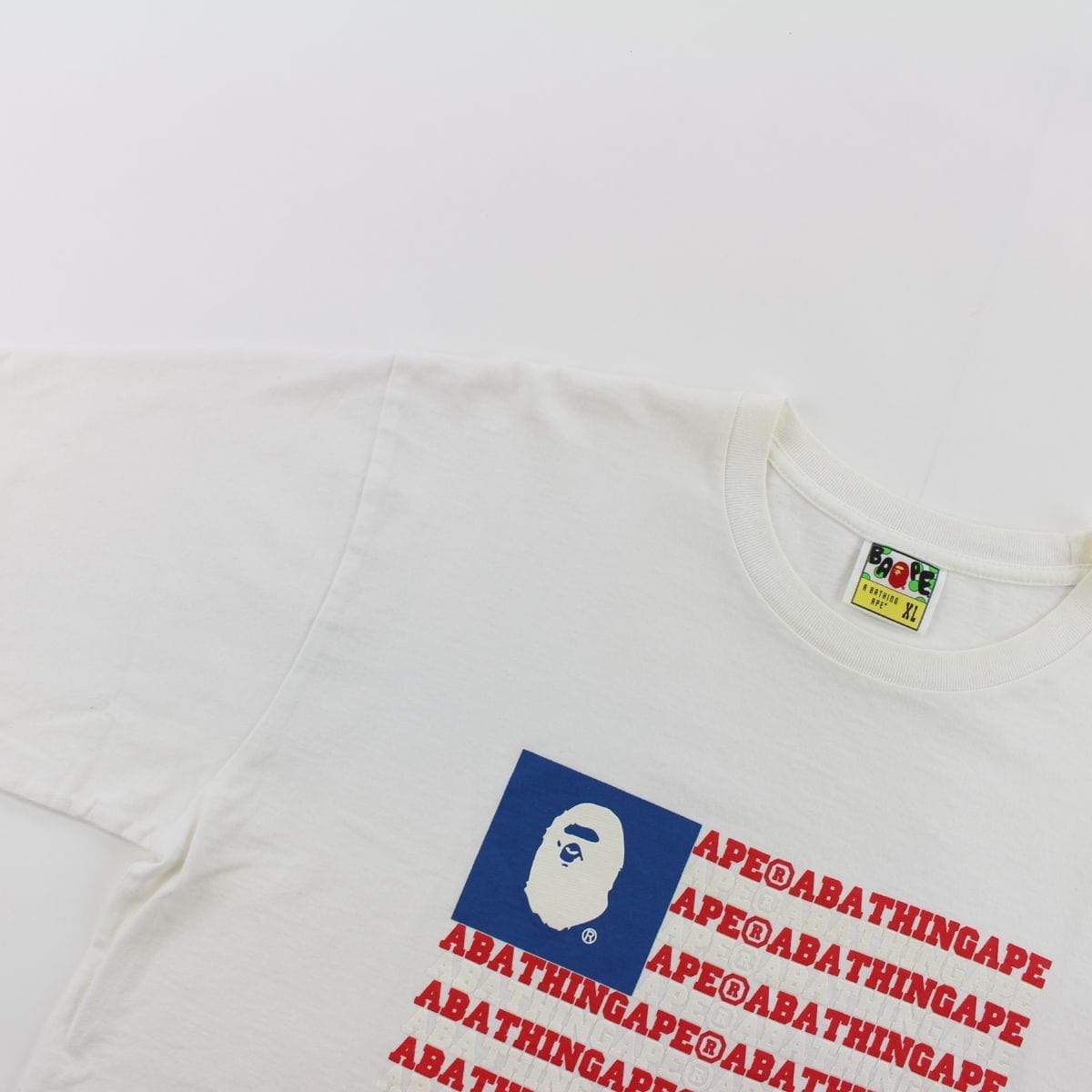 Bape A Bathing Ape USA Flag Tee White - SaruGeneral