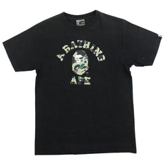 Bape Green psyche Camo College Logo Tee Black