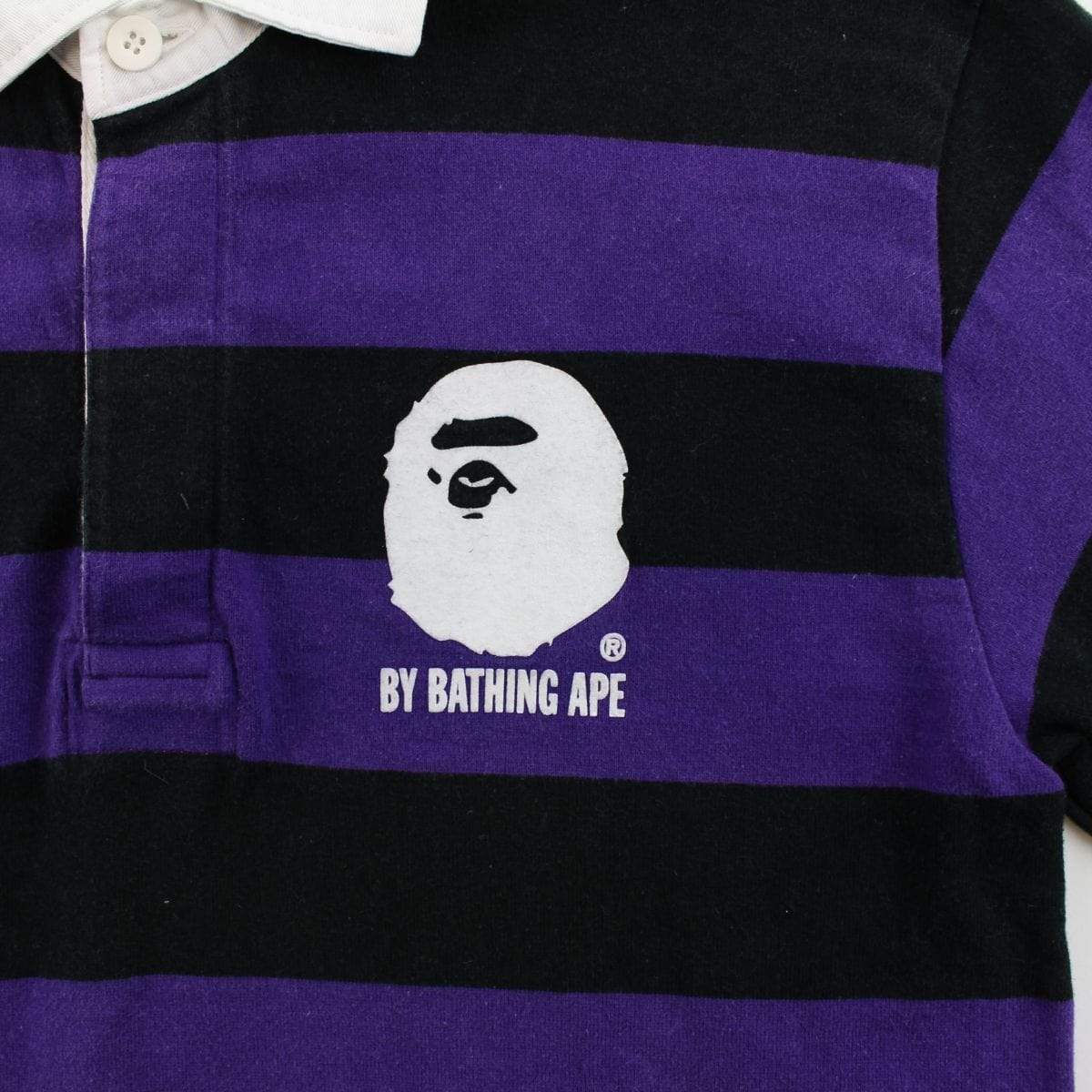 Bape Purple Stripe Point Head Rugby LS - SaruGeneral