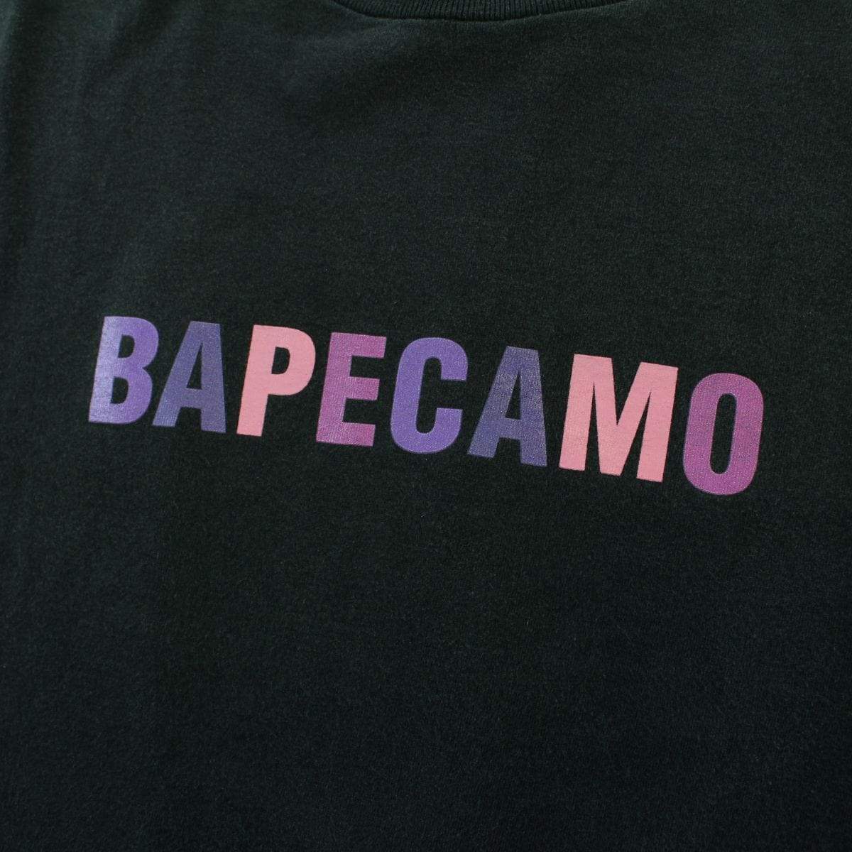 Bape Camo Text Purple Camo Tee Black - SaruGeneral