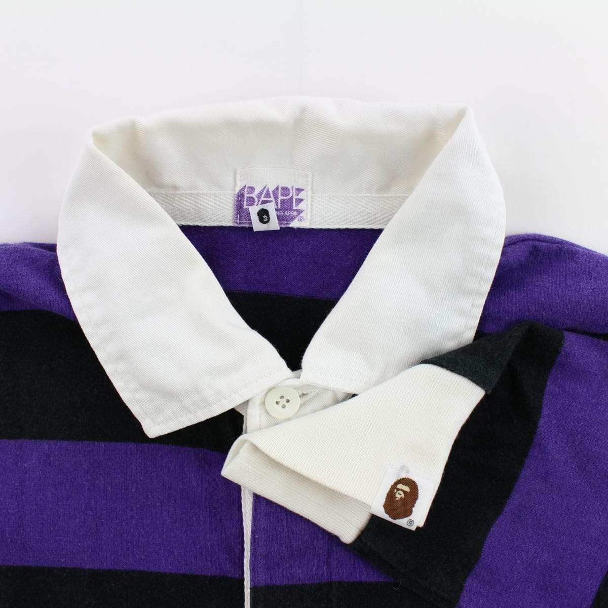 Bape Purple Stripe Point Head Rugby LS - SaruGeneral