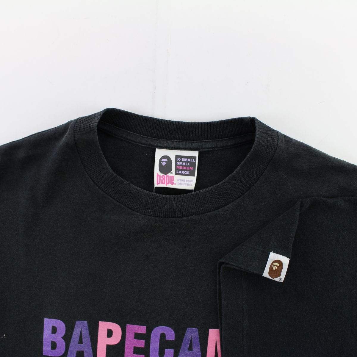 Bape Camo Text Purple Camo Tee Black - SaruGeneral