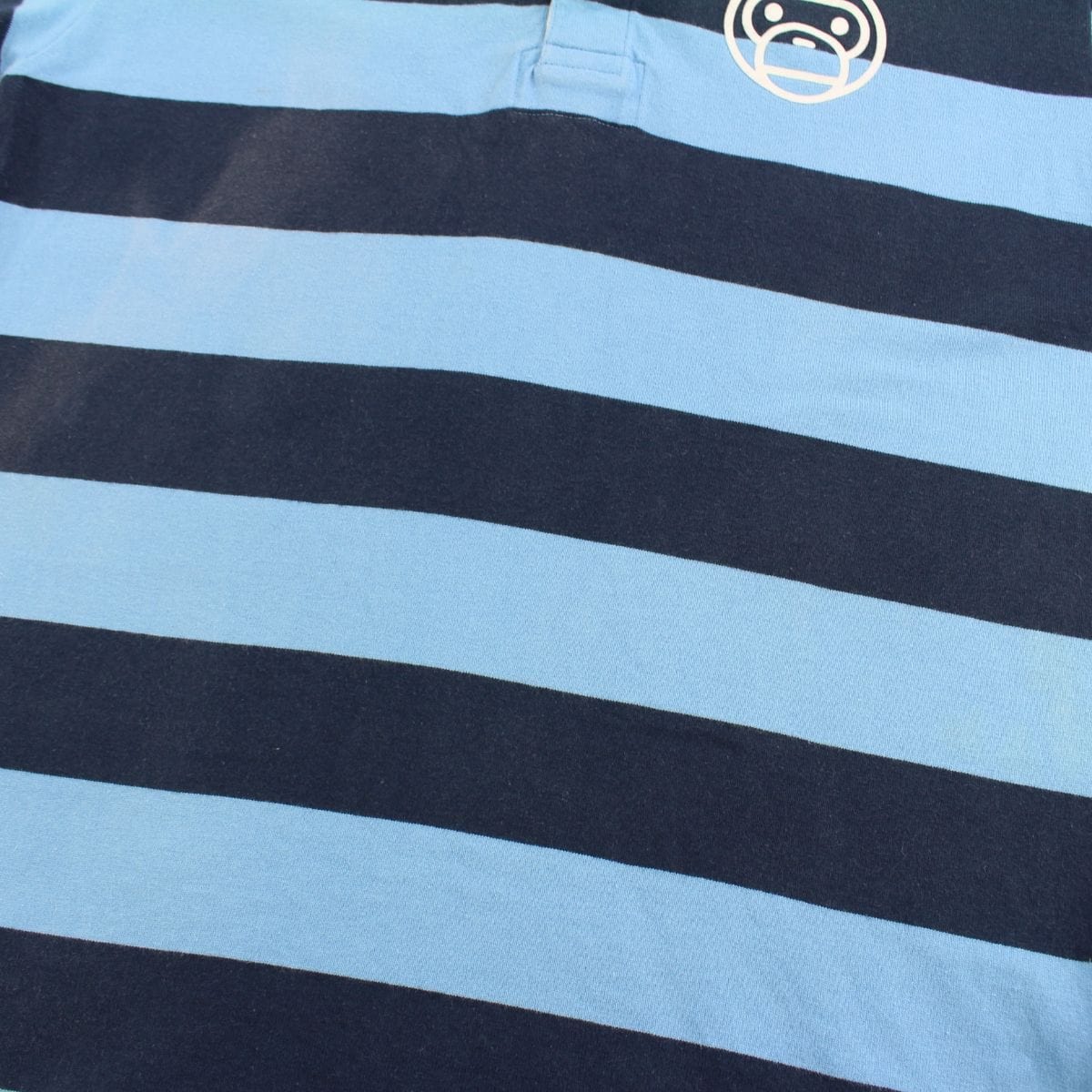 Bape Milo Blue Striped Polo - SARUUK