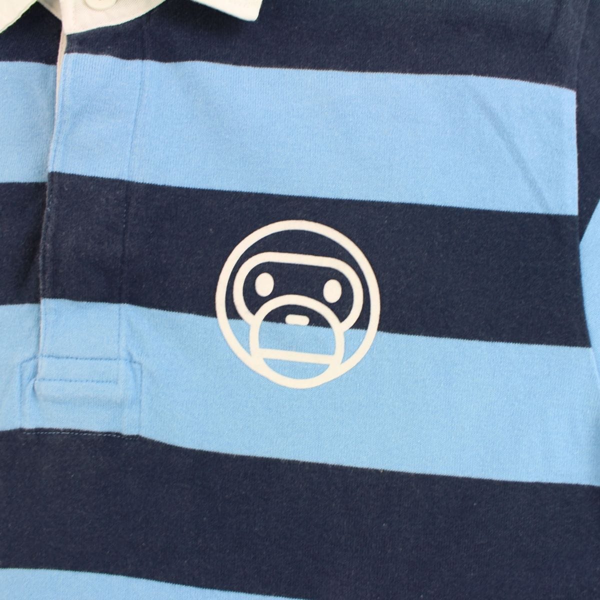 Bape Milo Blue Striped Polo - SARUUK