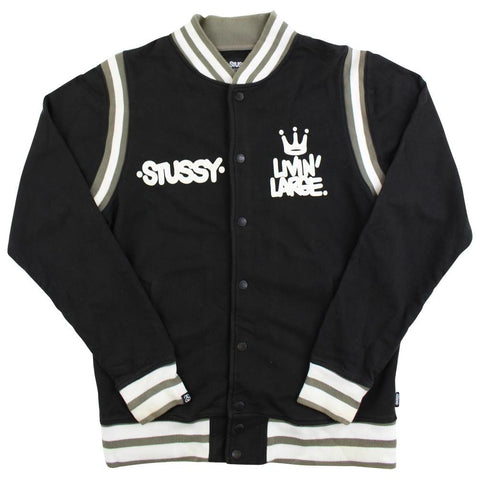 Stussy Livin Large Varsity Jacket Black