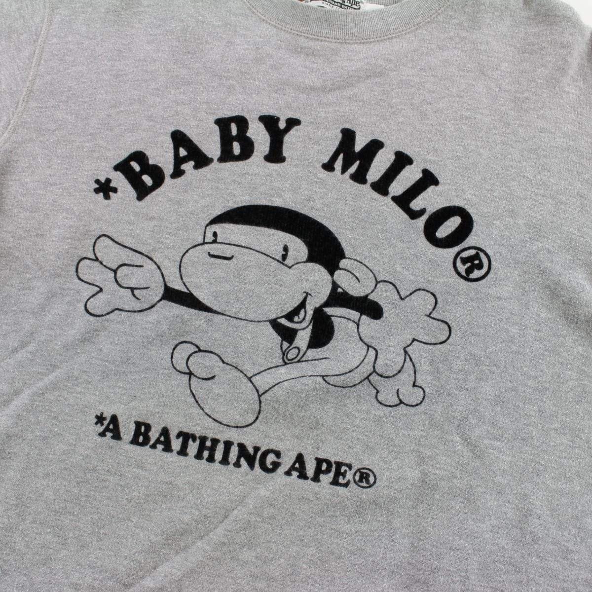 Bape Baby Milo Running Crewneck Grey - SaruGeneral