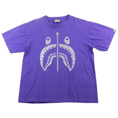 Bape Silver Foil Shark Face Tee Purple