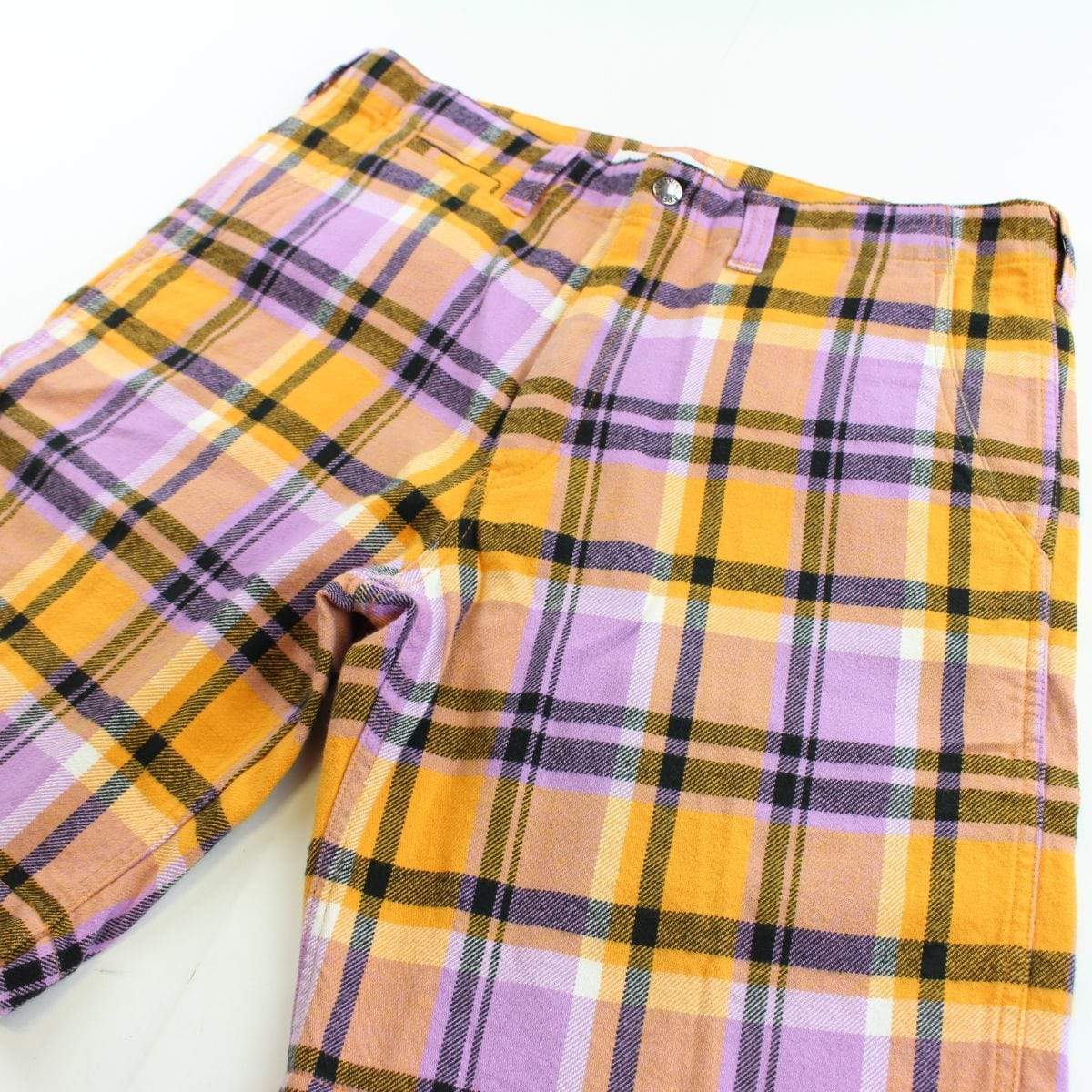 Bape Purple & Orange Plaid Shorts - SaruGeneral