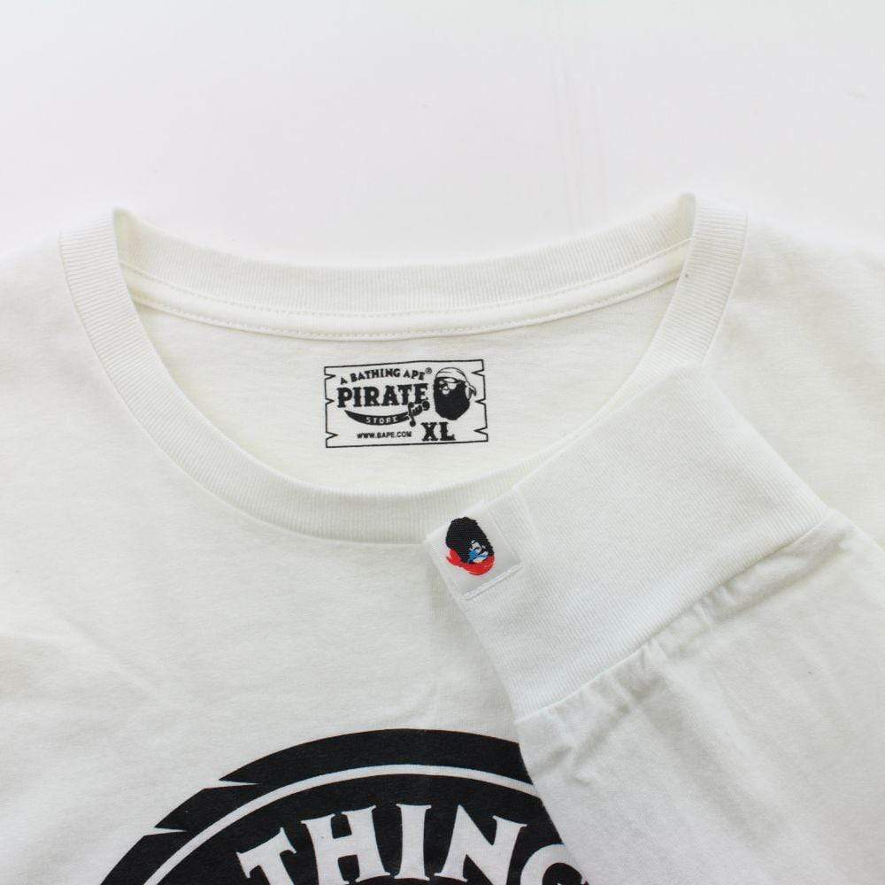 Bape Pirate Store Logo LS White - SaruGeneral