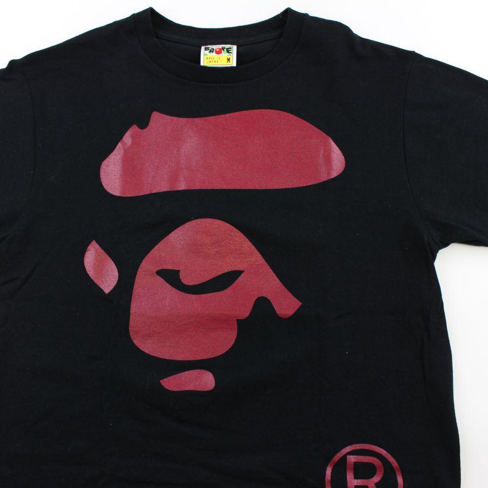 Bape Red Ape Face Tee Black - SaruGeneral