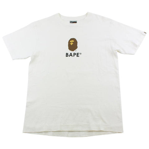 Bape Big Ape Logo Text Tee White