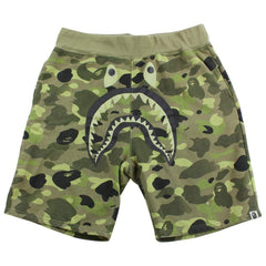 Bape x Undefeated Green Camo Shark Shorts