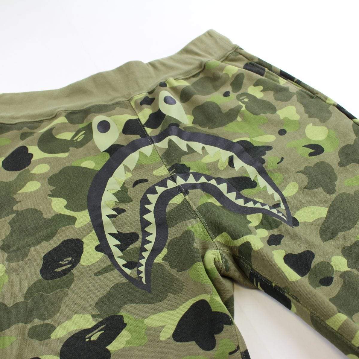 Bape x Undefeated Green Camo Shark Shorts - SaruGeneral