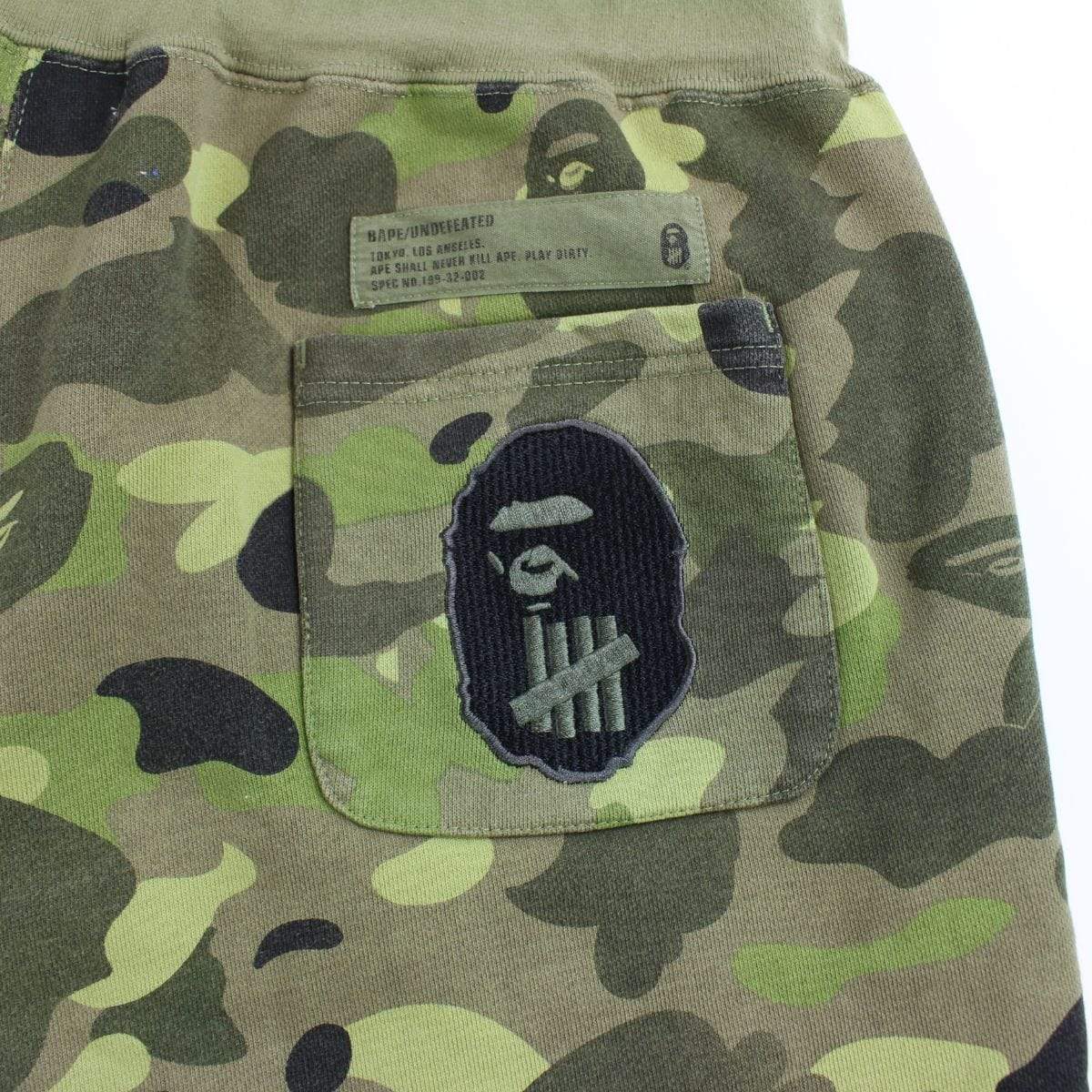 Bape x Undefeated Green Camo Shark Shorts - SaruGeneral