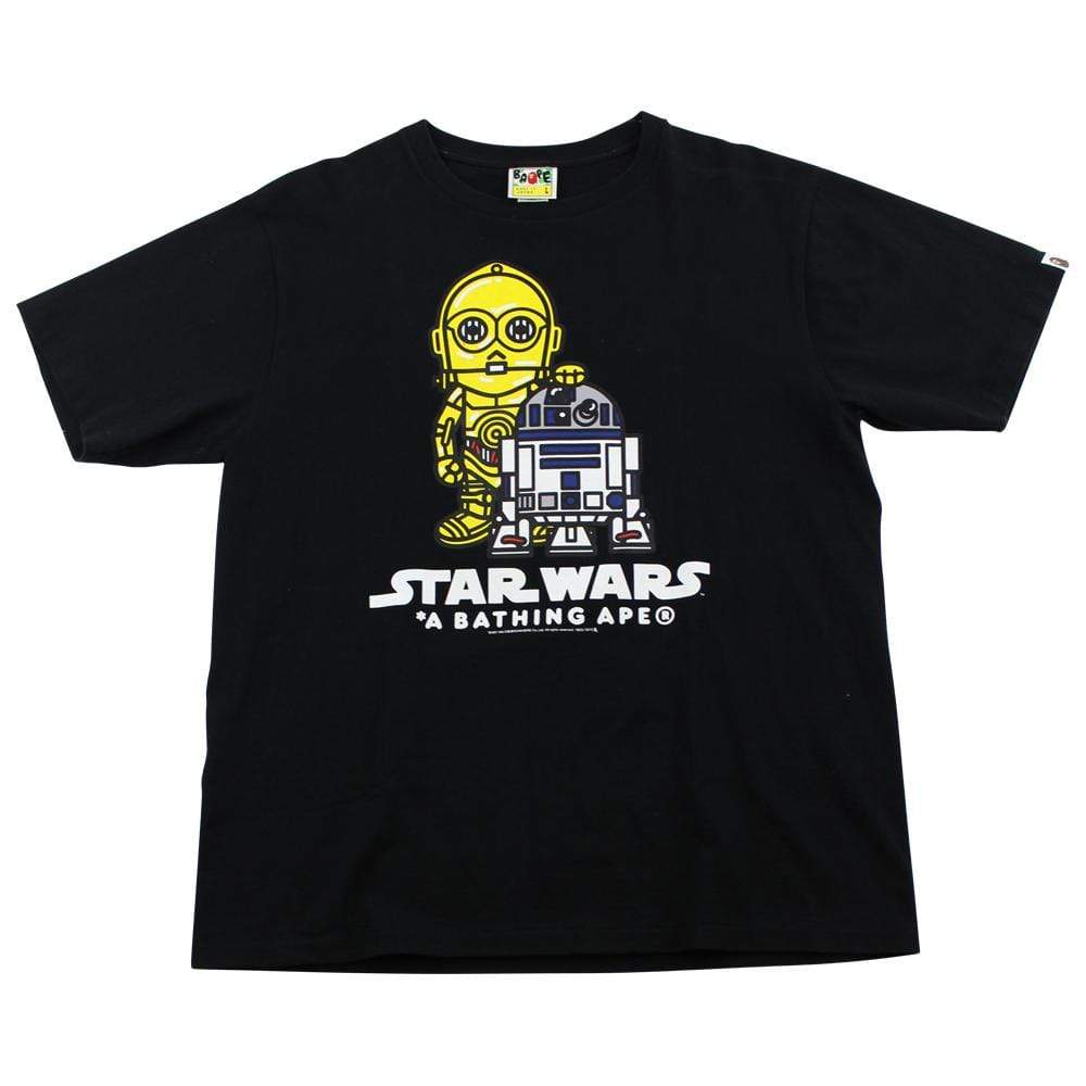 Bape x Star Wars C3PO and R2D2 Tee Black - SaruGeneral