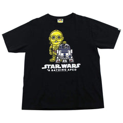 T-shirt Bape x Star Wars C3PO et R2D2 noir