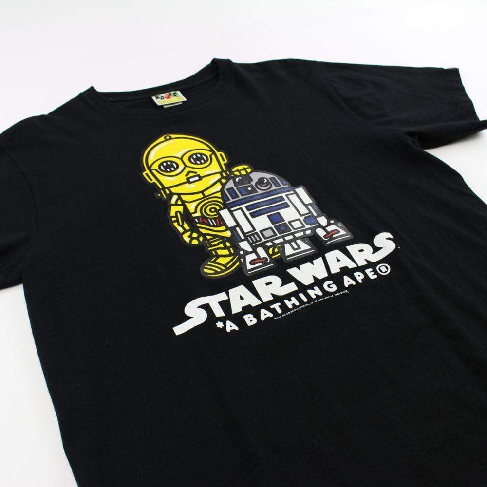 Bape x Star Wars C3PO and R2D2 Tee Black - SaruGeneral