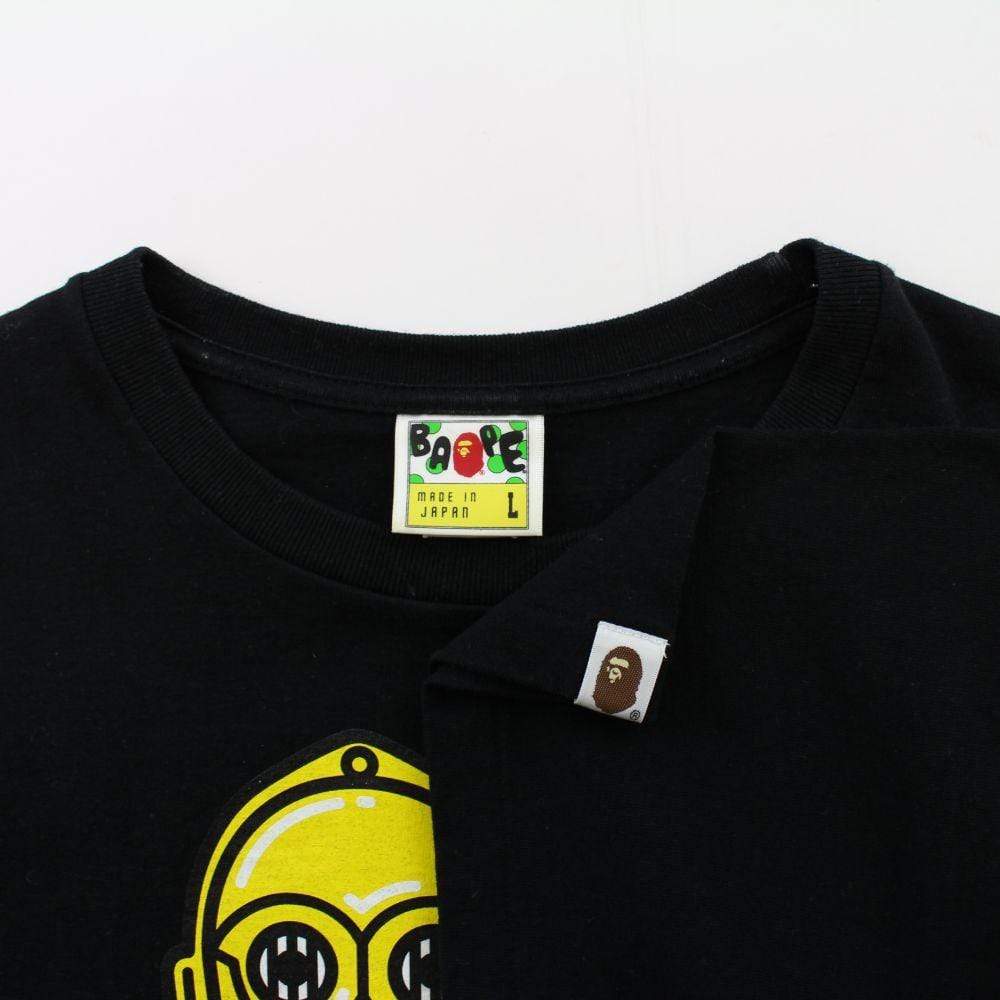 Bape x Star Wars C3PO and R2D2 Tee Black - SaruGeneral