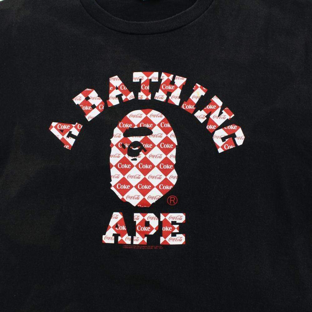 Bape x Coca Cola College Logo Tee Black - SaruGeneral