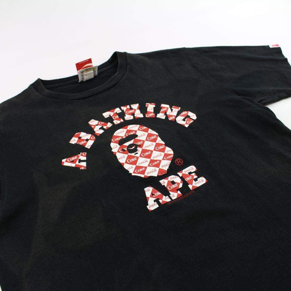 Bape x Coca Cola College Logo Tee Black - SaruGeneral