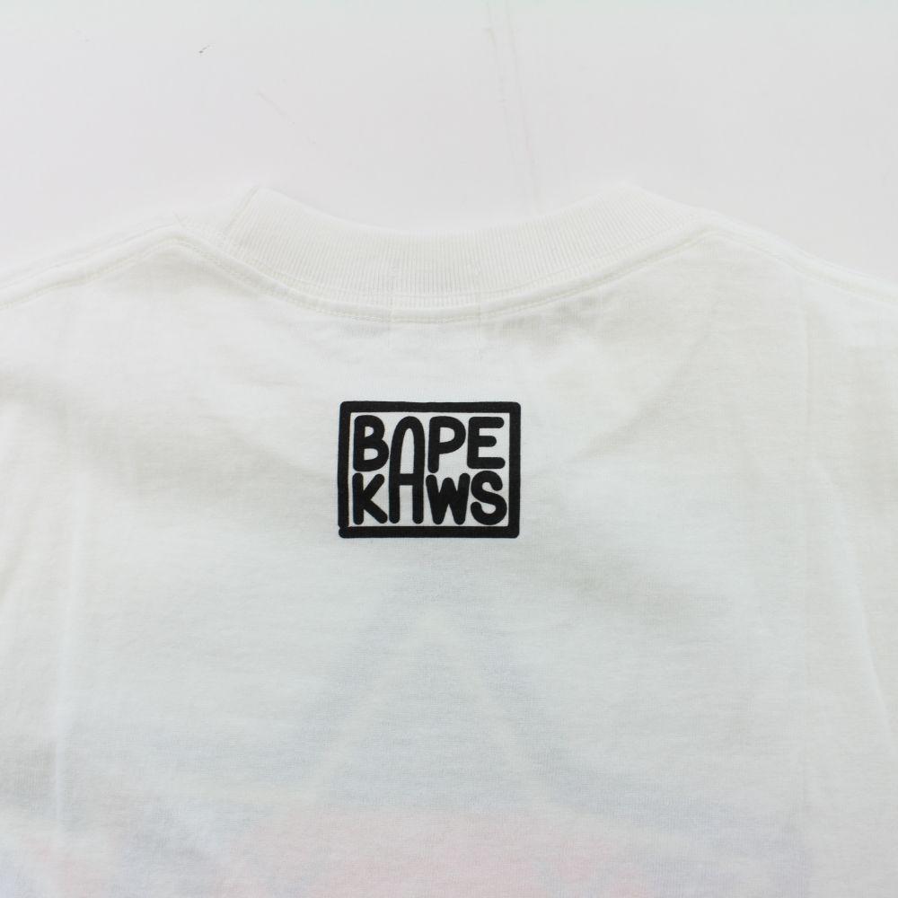 Bape x Kaws Baby Milo Bapesta Logo Tee White - SaruGeneral