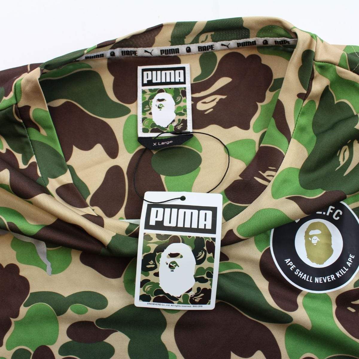Bape x Puma ABC Green Camo football jersey 2015 - SaruGeneral