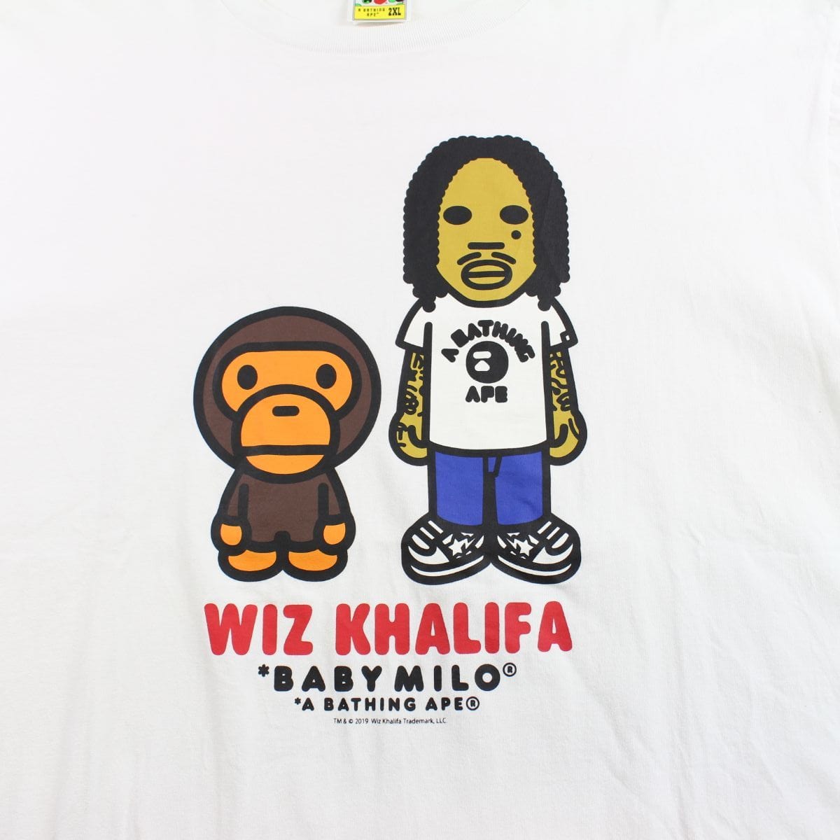 Bape x Wiz Khalifa Baby milo logo tee white 2019 - SaruGeneral