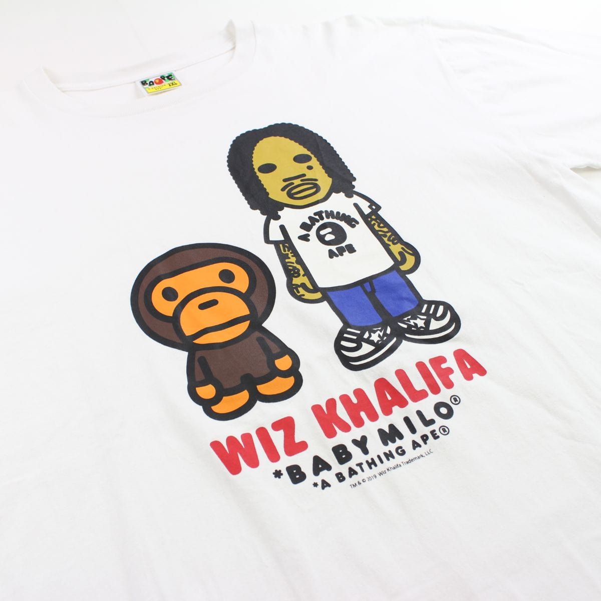 Bape x Wiz Khalifa Baby milo logo tee white 2019 - SaruGeneral