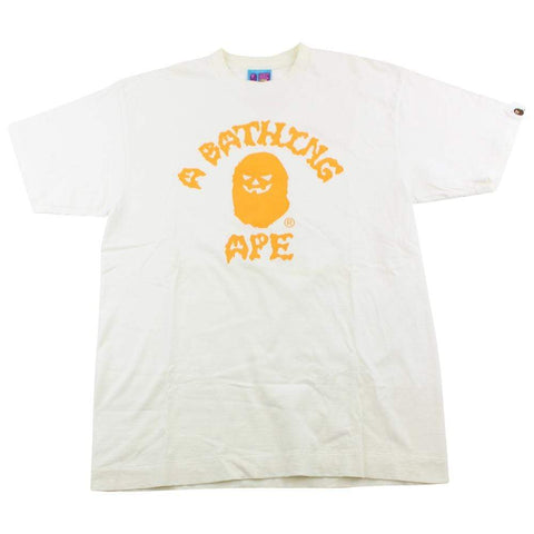 Bape Halloween Pumpkin College Logo Tee White