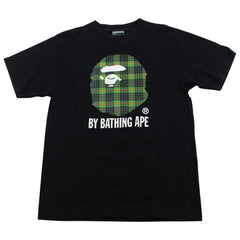 T-shirt Bape à carreaux verts et logo Big Ape noir