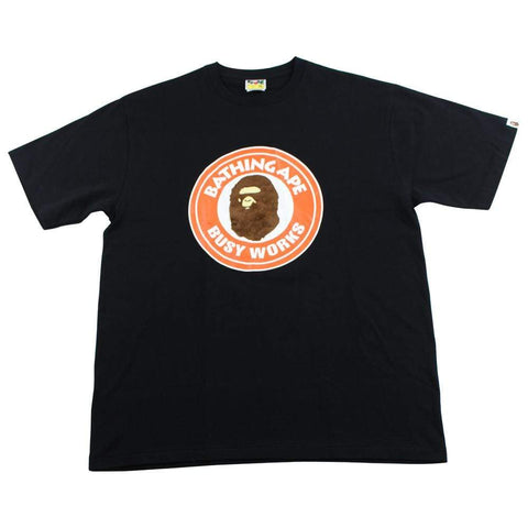 bape boa orange busy works logo tee black