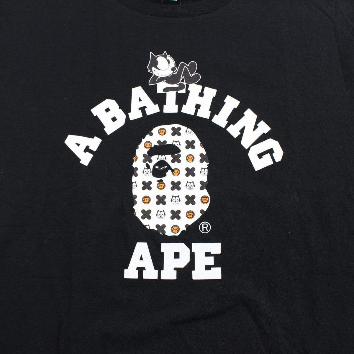 Bape x Felix the cat college logo tee black - SaruGeneral