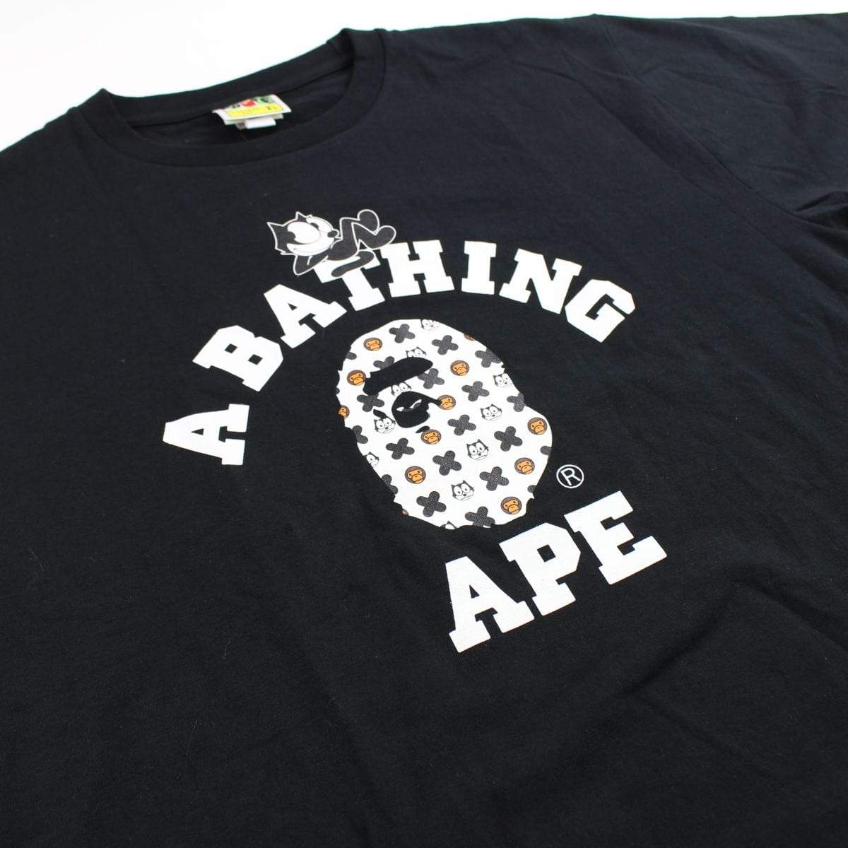 Bape x Felix the cat college logo tee black - SaruGeneral