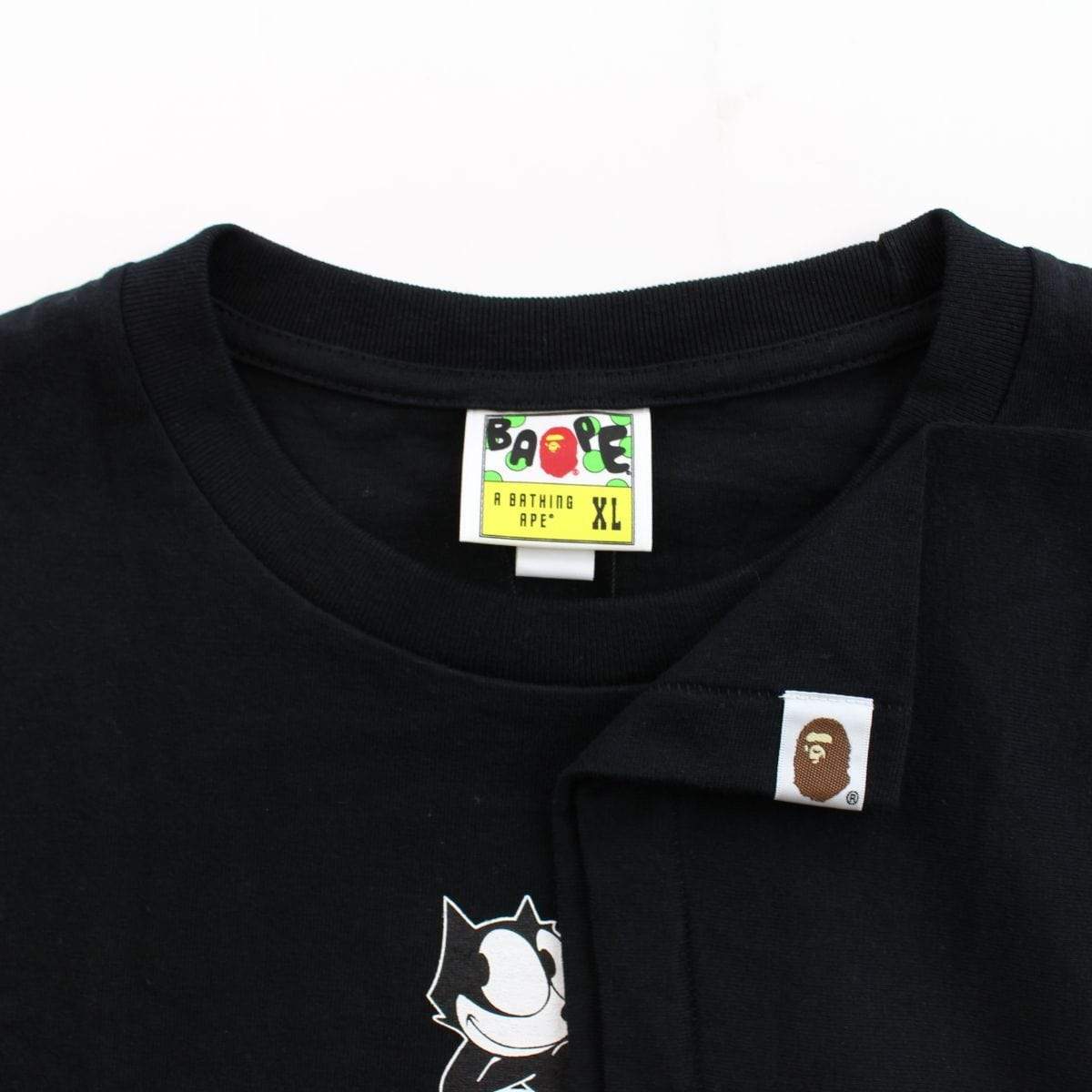 Bape x Felix the cat college logo tee black - SaruGeneral