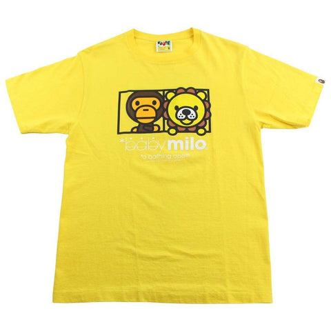 Bape baby milo lion logo tee yellow