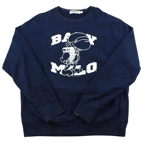 Bape Baby Milo Text Crewneck Navy