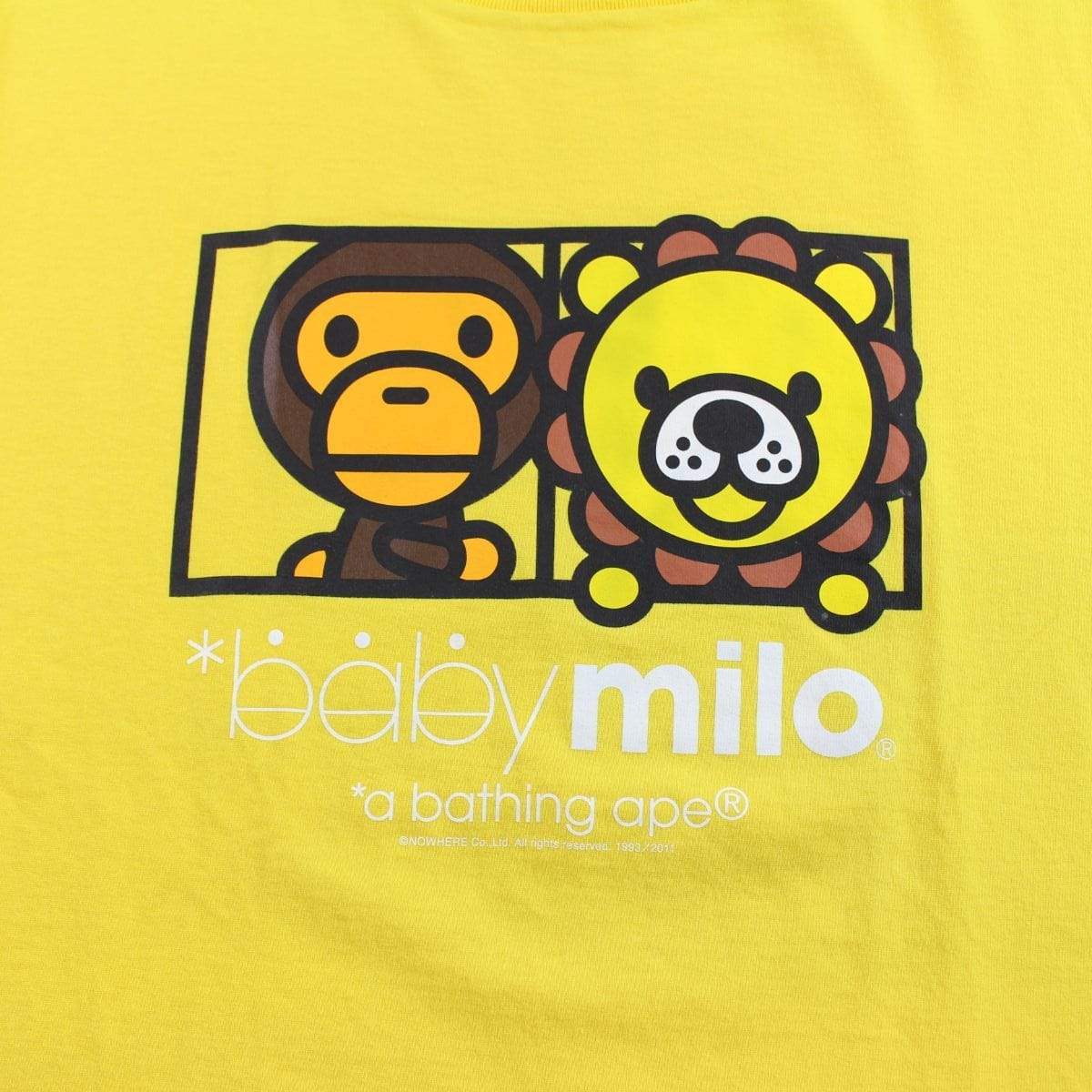 Bape baby milo lion logo tee yellow - SaruGeneral