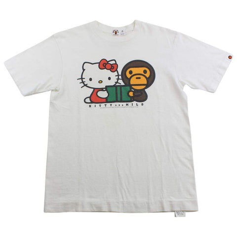 bape hello kitty baby milo logo tee white