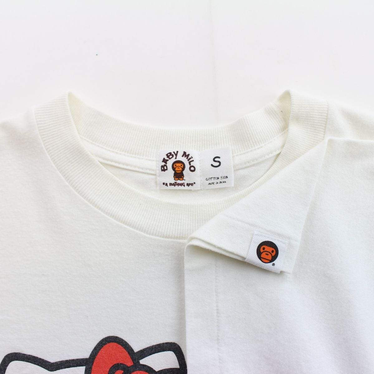 bape hello kitty baby milo logo tee white - SaruGeneral