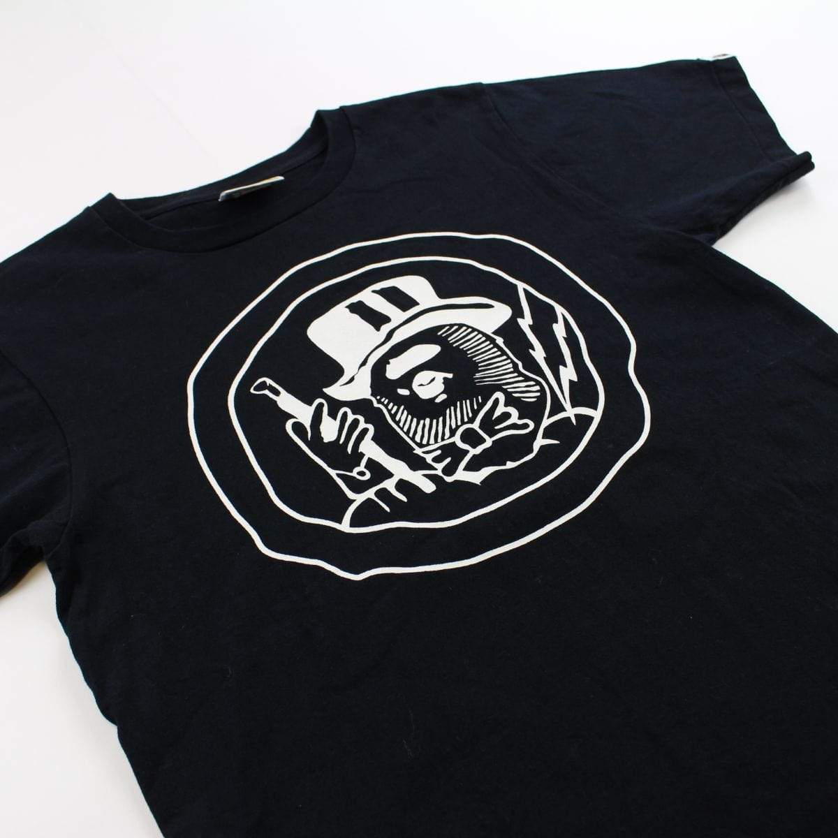 Bape top hat big ape logo tee black - SaruGeneral