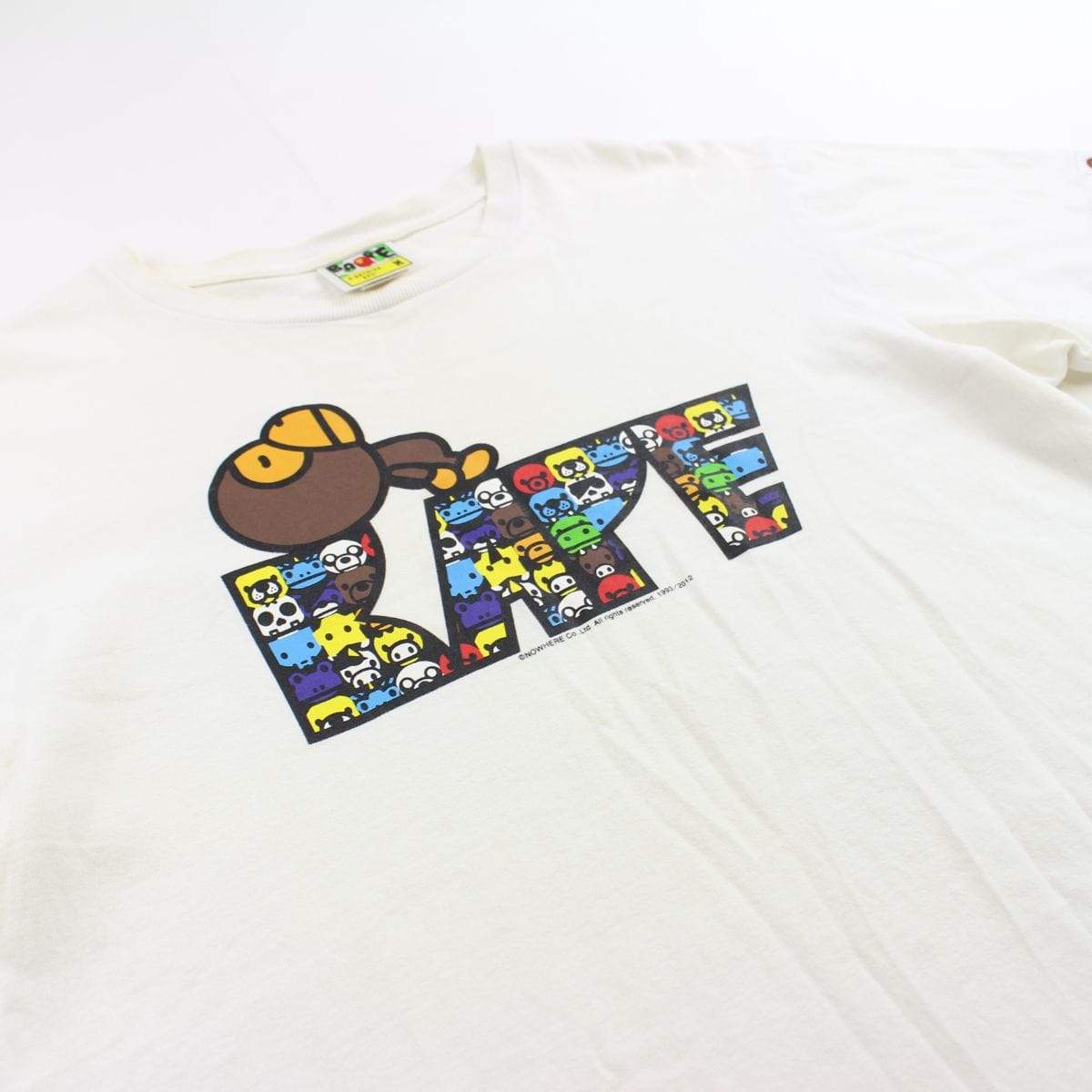 Bape baby milo text sleeping logo tee white - SaruGeneral