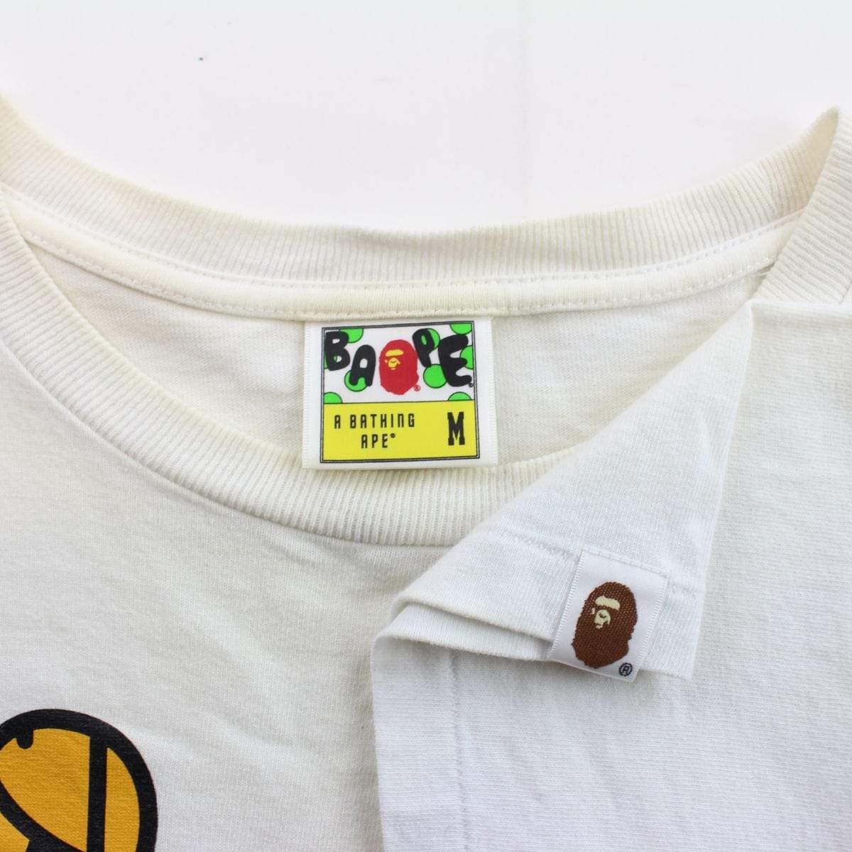 Bape baby milo text sleeping logo tee white - SaruGeneral