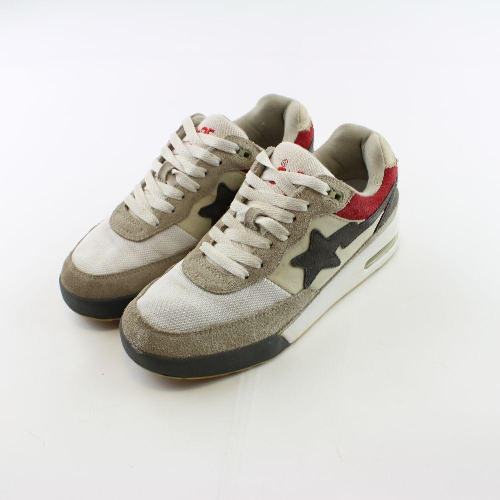 Bape Roadsta Suede Grey White Red - SaruGeneral
