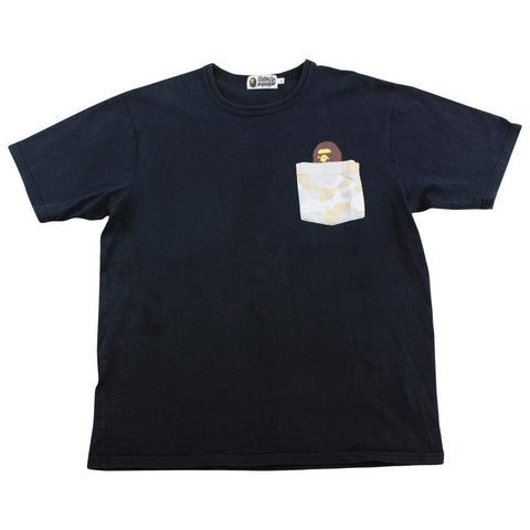 Bape camo big ape pocket tee black