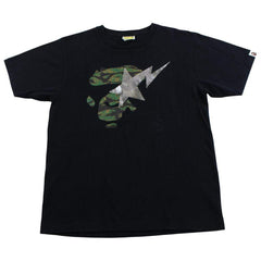 Bape tiger camo bapesta ape face tee black